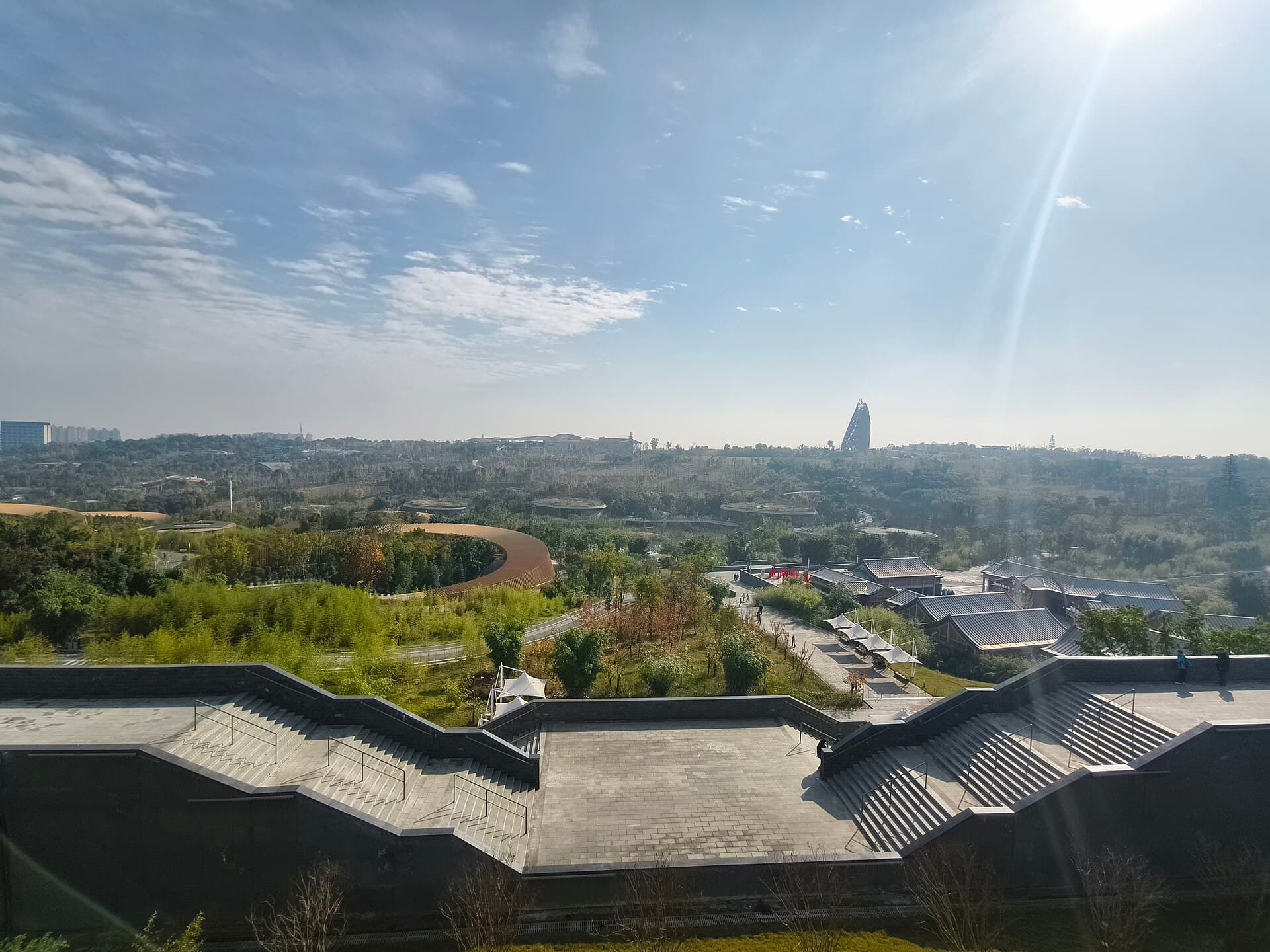 The landscaped grounds of Chengdu Research Base of Giant Panda Breeding