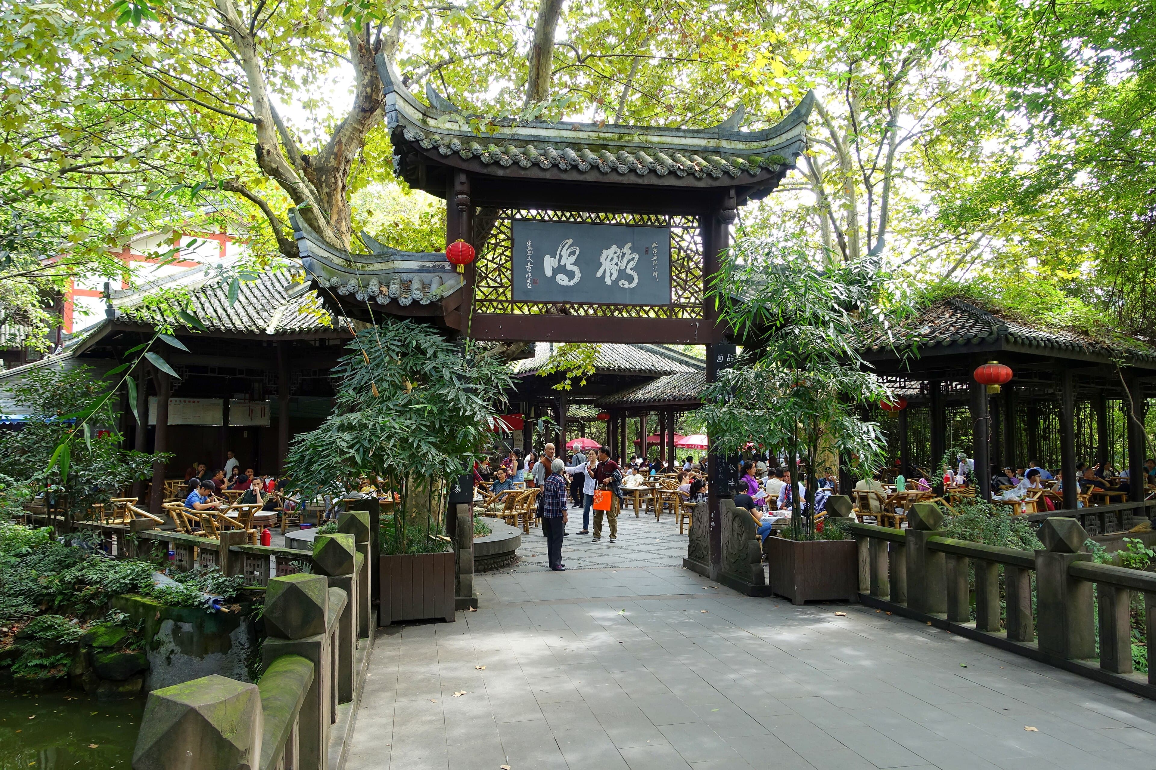 Traditional Chengdu teahouse atmosphere